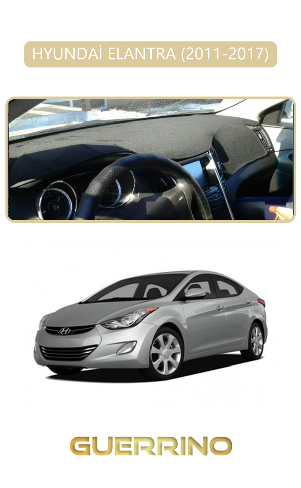 Alisevashop Hyundai Elantra 2011-2017Torpido Koruma Halısı Bej Kenar  - Image 1