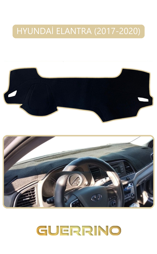 Alisevashop Hyundai Elantra 2017-2020Torpido Koruma Halısı Bej Kenar  - Image 1