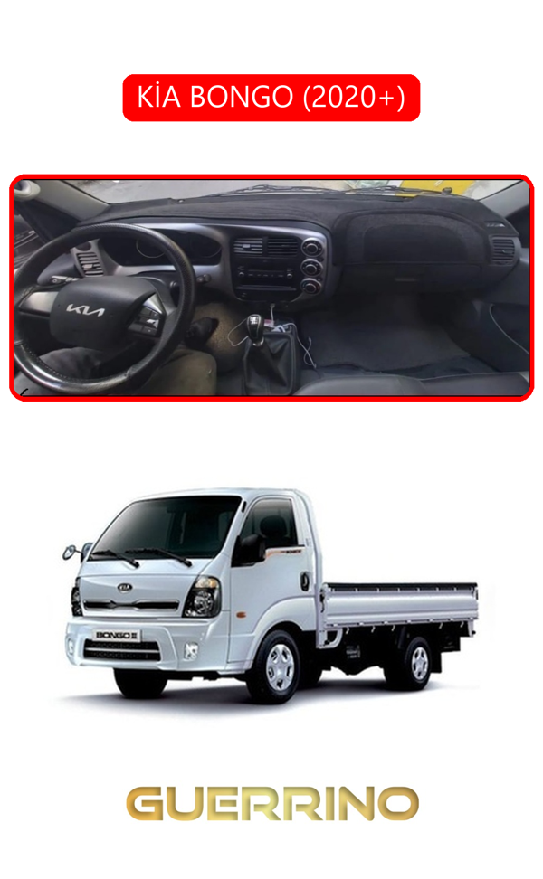 Alisevashop Kia Bongo 2020+Torpido Koruma Halısı Kırmızı Kenar  - Image 1