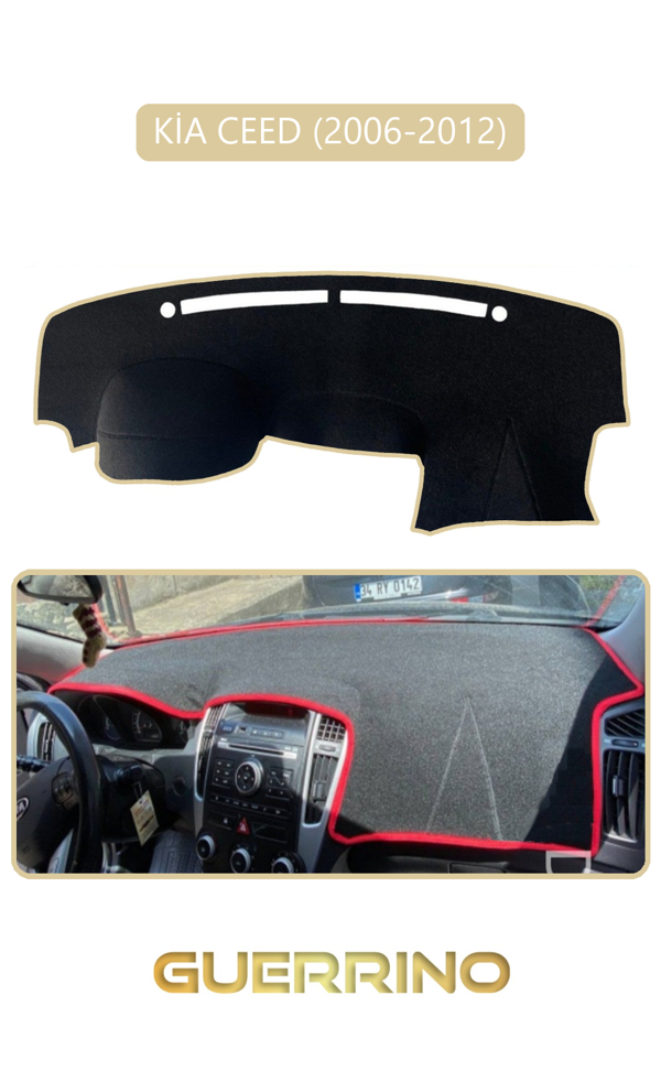 Alisevashop Kia Ceed 2006-2012Torpido Koruma Halısı Bej Kenar  - Image 1