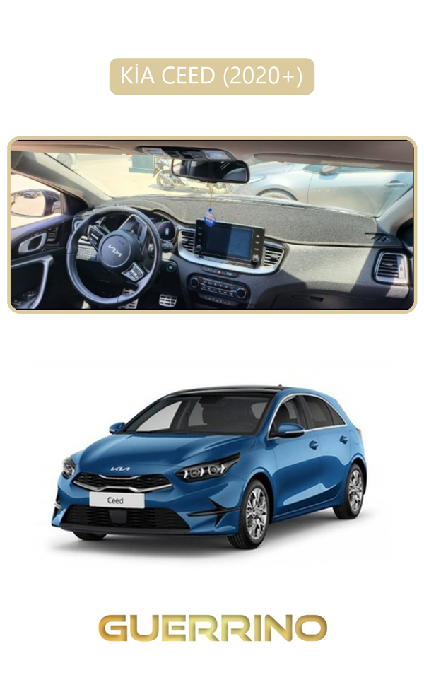 Alisevashop Kia Ceed 2020+Torpido Koruma Halısı Bej Kenar  - Image 1