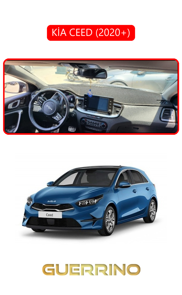 Alisevashop Kia Ceed 2020+Torpido Koruma Halısı Kırmızı Kenar  - Image 1