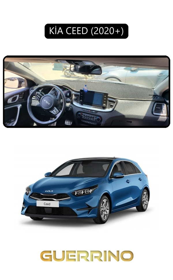 Alisevashop Kia Ceed 2020+Torpido Koruma Halısı Siyah Kenar  - Image 1