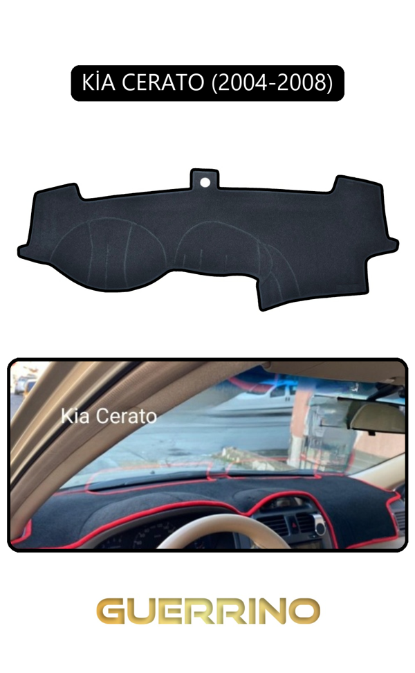 Alisevashop Kia Cerato 2004-2008Torpido Koruma Halısı Siyah Kenar  - Image 1