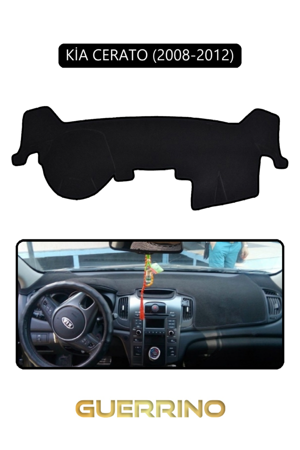 Alisevashop Kia Cerato 2008-2012Torpido Koruma Halısı Siyah Kenar  - Image 1