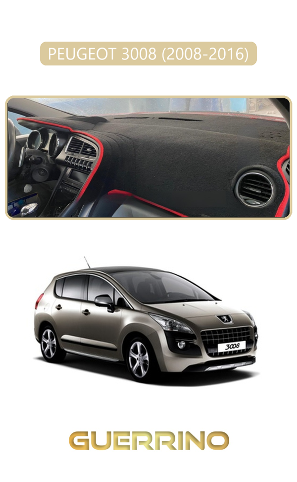 Alisevashop Peugeot 3008 (2008-2016)Torpido Koruma Halısı Bej Kenar  - Image 1