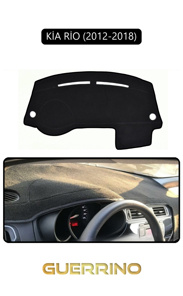 Alisevashop Kia Rio 2012-2018Torpido Koruma Halısı Siyah Kenar  - Image 1