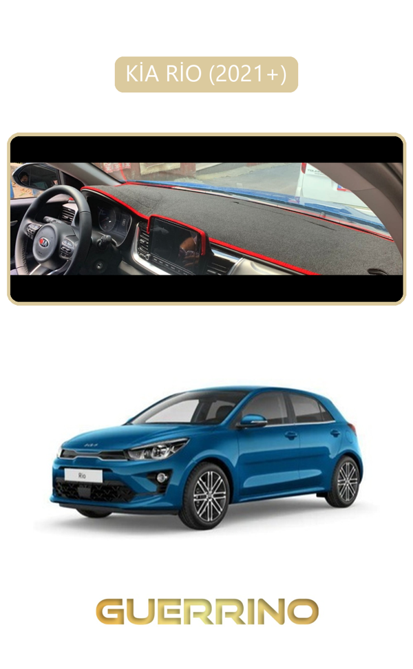 Alisevashop Kia Rio 2021+Torpido Koruma Halısı Bej Kenar  - Image 1