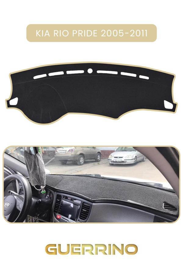 Alisevashop Kia Rio Pride 2005-2011Torpido Koruma Halısı Bej Kenar  - Image 1