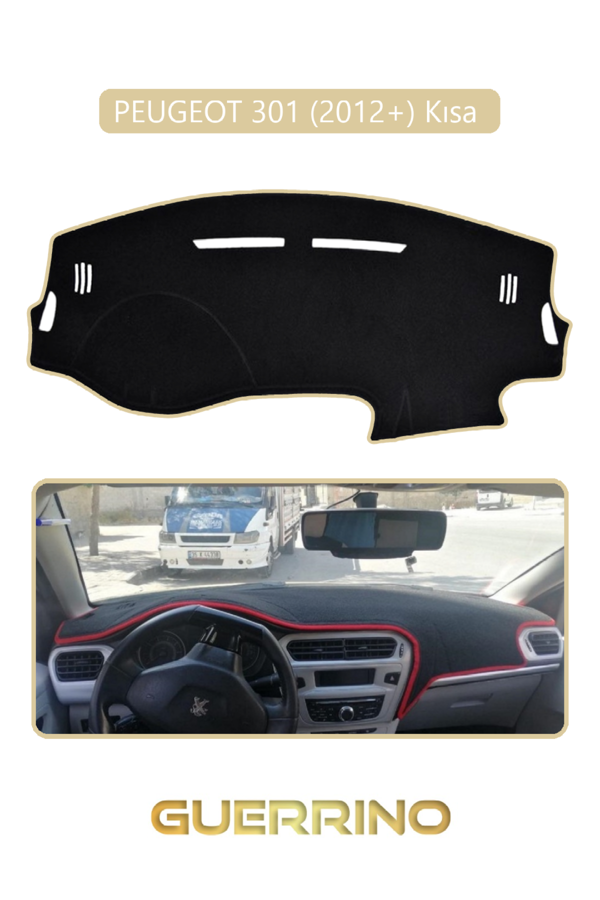 Alisevashop Peugeot 301 (2012+) Torpido Koruma Halısı Bej Kenar  - Image 1