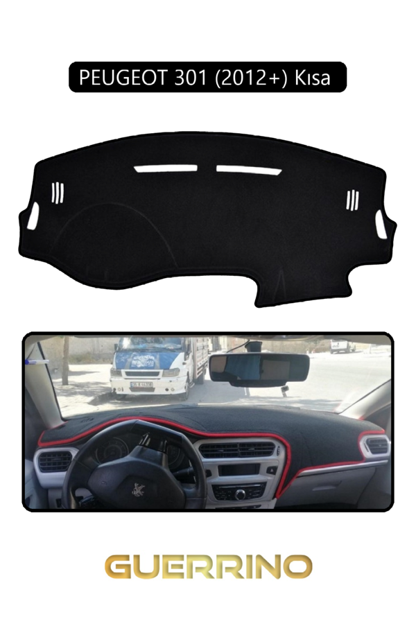 Alisevashop Peugeot 301 (2012+) Torpido Koruma Halısı Siyah Kenar  - Image 1