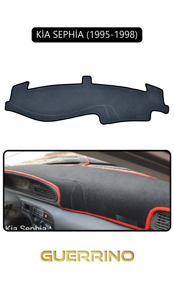 Alisevashop Kia Sephia 1995-1998Torpido Koruma Halısı Siyah Kenar  - Image 1
