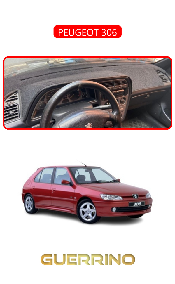 Alisevashop Peugeot 306Torpido Koruma Halısı Kırmızı Kenar  - Image 1