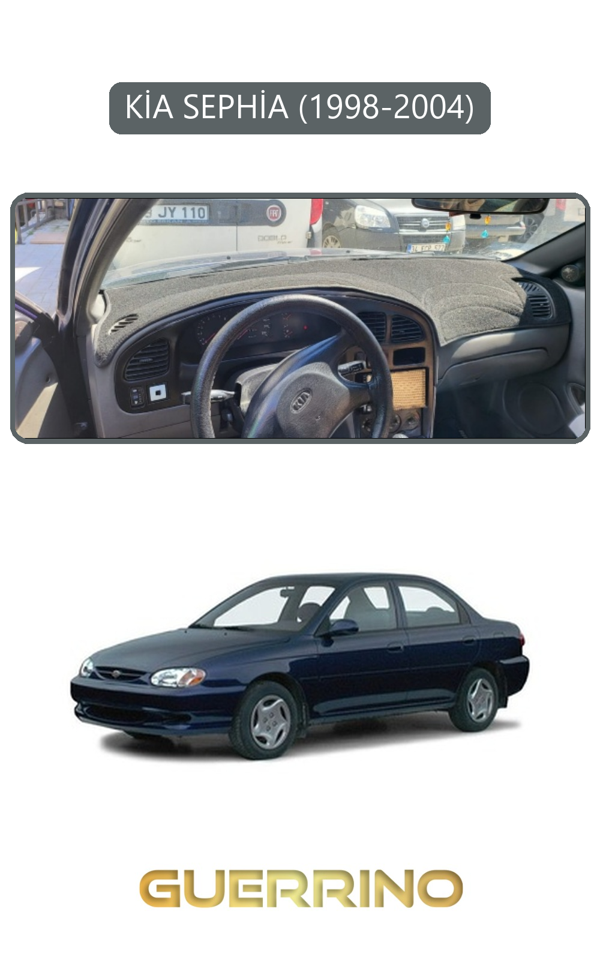 Alisevashop Kia Sephia 1998-2004Torpido Koruma Halısı Gri Kenar  - Image 1