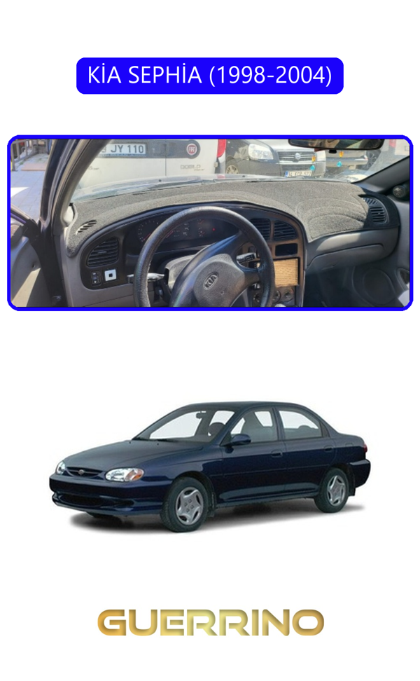 Alisevashop Kia Sephia 1998-2004Torpido Koruma Halısı Mavi Kenar  - Image 1