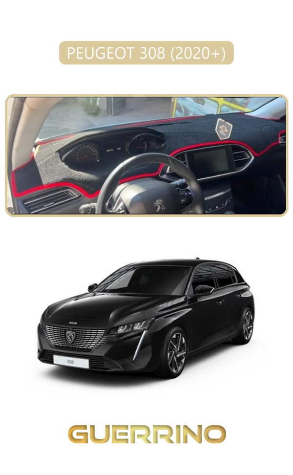 Alisevashop Peugeot 308 (2020+)Torpido Koruma Halısı Bej Kenar  - Image 1