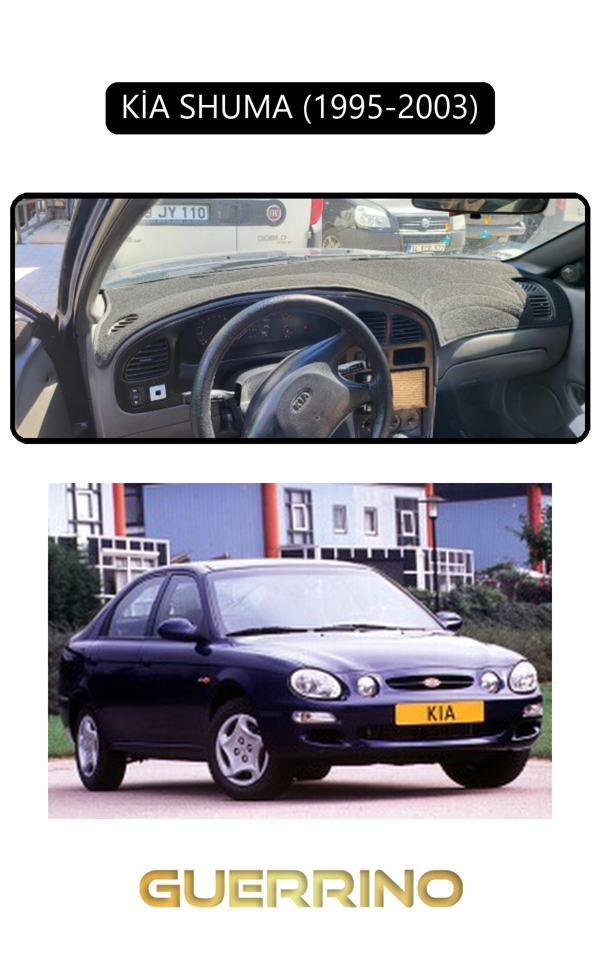 Alisevashop Kia Shuma 1995-2003Torpido Koruma Halısı Siyah Kenar  - Image 1