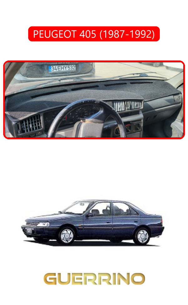 Alisevashop Peugeot 405 (1987-1992) ;Torpido Koruma Halısı Kırmızı Kenar  - Image 1