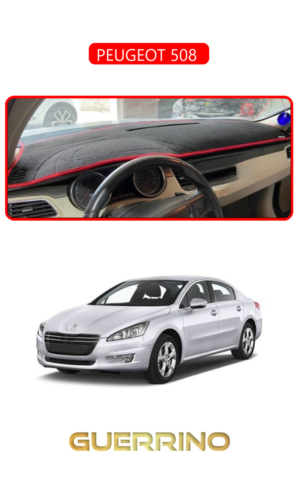 Alisevashop Peugeot 508 Torpido Koruma Halısı Kırmızı Kenar  - Image 1