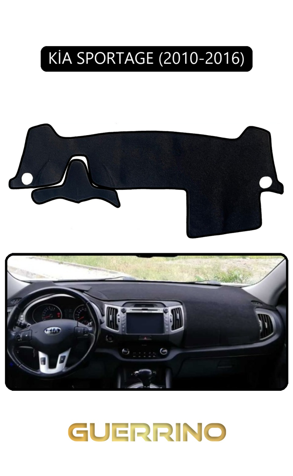 Alisevashop Kia Sportage 2010-2016Torpido Koruma Halısı Siyah Kenar  - Image 1