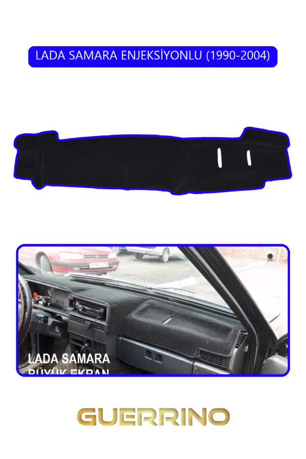 Alisevashop Lada Samara Enjeksiyonlu 1990-2004Torpido Koruma Halısı Mavi Kenar  - Image 1