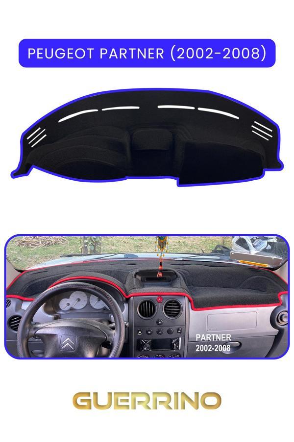 Alisevashop Peugeot Partner (2002-2008)Torpido Koruma Halısı Mavi Kenar  - Image 1