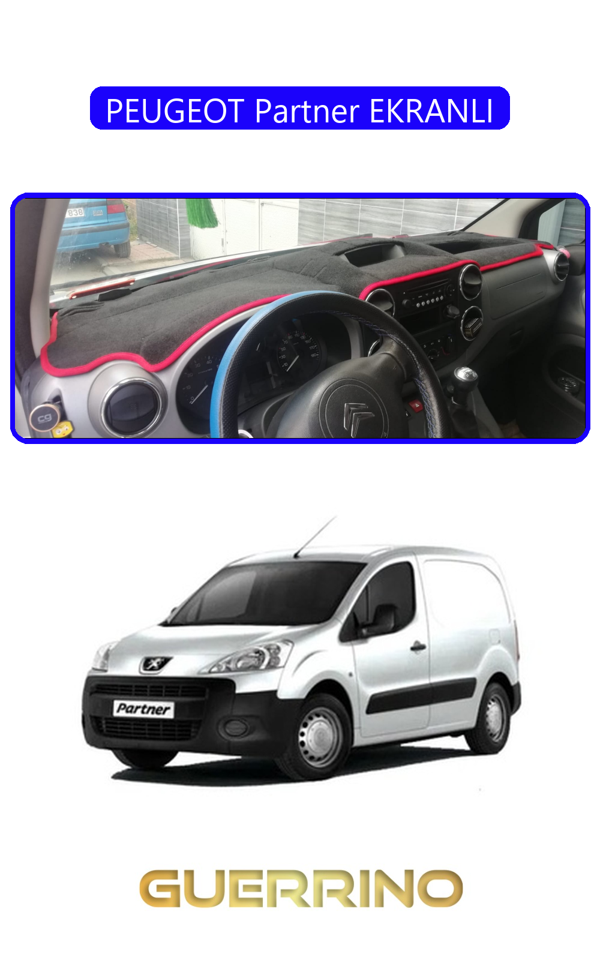 Alisevashop Peugeot Partner Ekranlıtorpido Koruma Halısı Mavi Kenar  - Image 1