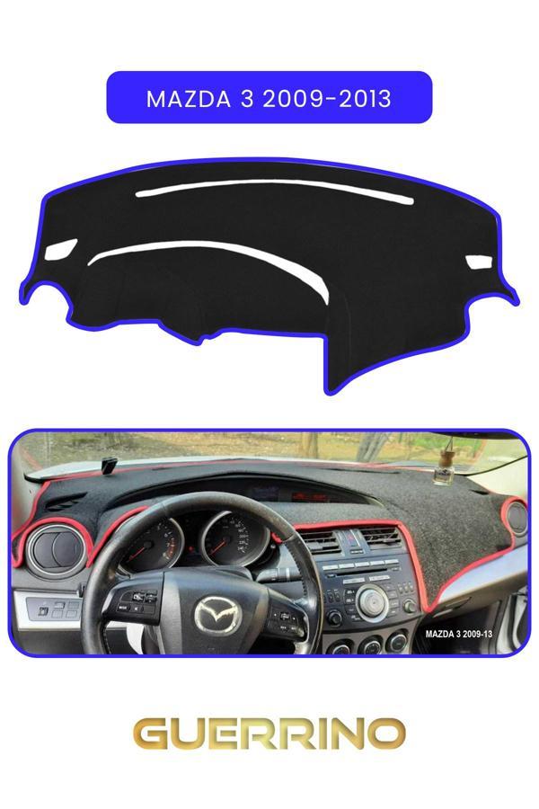 Alisevashop Mazda 3 2009-2013Torpido Koruma Halısı Mavi Kenar  - Image 1