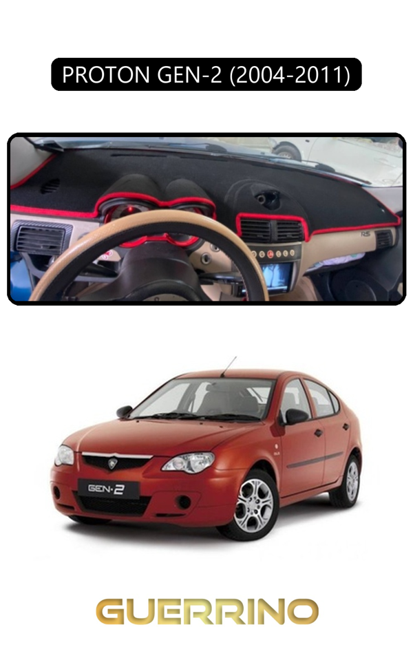 Alisevashop Proton Gen-2 (2004-2011)Torpido Koruma Halısı Siyah Kenar  - Image 1
