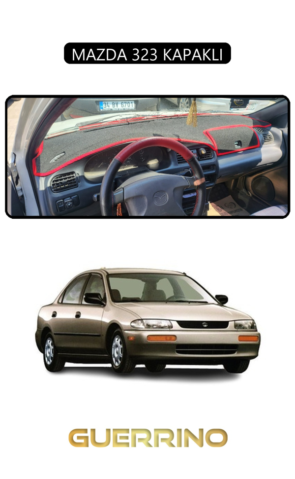 Alisevashop Mazda 323 Kapaklıtorpido Koruma Halısı Siyah Kenar  - Image 1