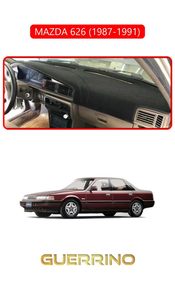 Alisevashop Mazda 626 1987-1991Torpido Koruma Halısı Kırmızı Kenar  - Image 1