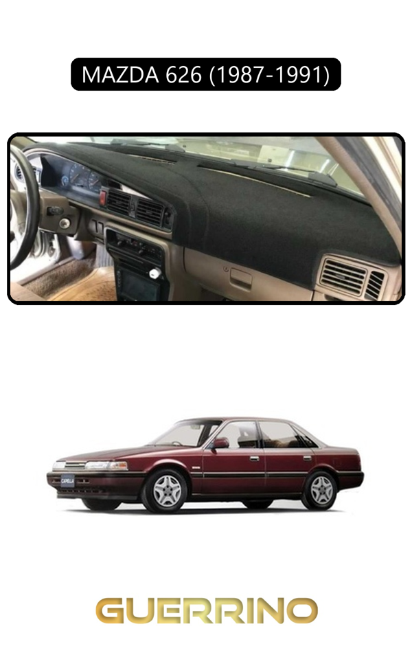 Alisevashop Mazda 626 1987-1991Torpido Koruma Halısı Siyah Kenar  - Image 1