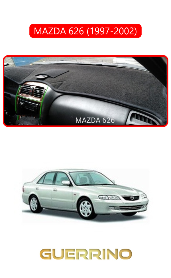 Alisevashop Mazda 626 1997-2002Torpido Koruma Halısı Kırmızı Kenar  - Image 1