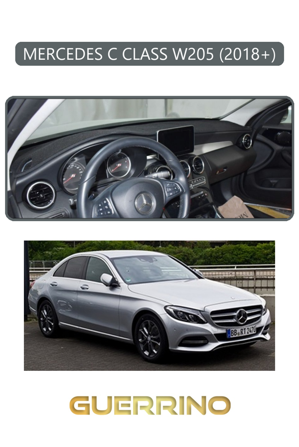 Alisevashop Mercedes C Class W205 2018+Torpido Koruma Halısı Gri Kenar  - Image 1