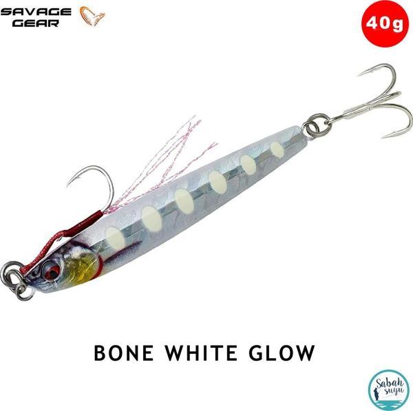 Savage Gear 3D Jig Minnow Jig 40gr 9.3cm Bone White Glow - Image 1