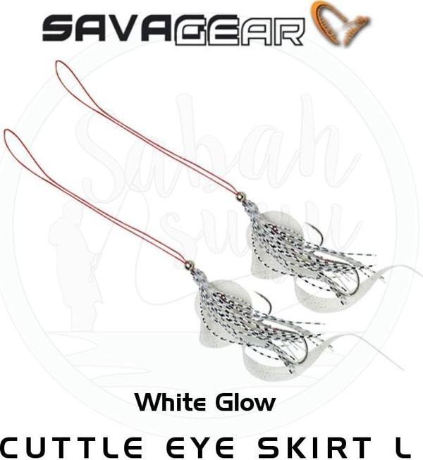Savage Gear Cuttle Eye İğneli Yedek Kuyruk White Glow L Boy - Image 1