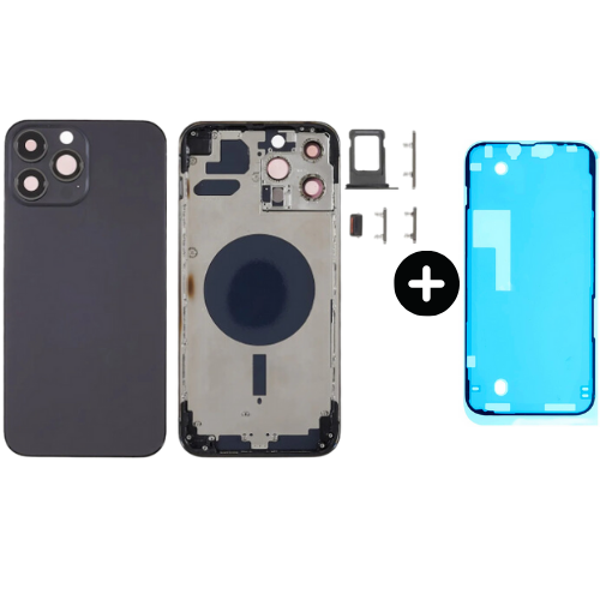  iPhone 13 Pro Max Uyumlu Boş Kasa Siyah + Sıvı Ve Toz Bandı - Image 1