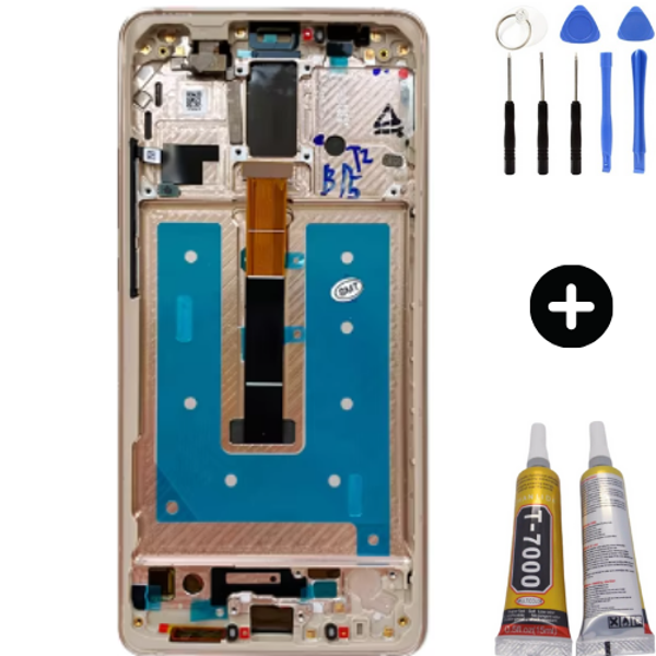 TE Huawei Mate 10 Pro Uyumlu  Çıtalı Lcd Ekran Dokunmatik Gold + Montaj Seti - Image 1