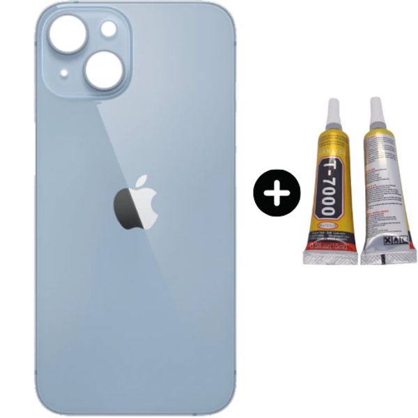  iPhone 14 Uyumlu Arka Pil Batarya Kapak Mavi + B7000 - Image 1