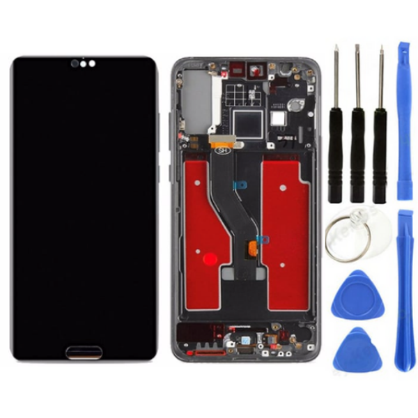 TE Huawei P20 Pro Uyumlu Çıtalı HK Lcd Ekran Dokunmatik + Tamir Seti - Image 1