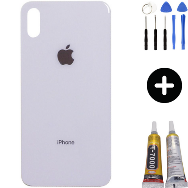  iPhone X Uyumlu Arka Pil Batarya Kapak Beyaz + Montaj Seti - Image 1