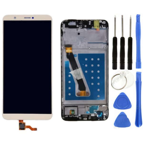 TE Huawei P Smart Uyumlu Çıtalı HK Lcd Ekran Dokunmatik Gold + Tamir Seti - Image 1