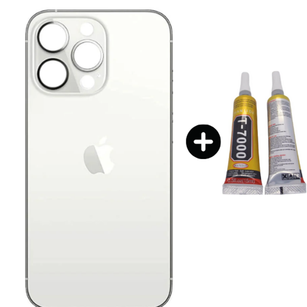  iPhone 13 Pro Max Uyumlu Arka Pil Batarya Kapak Beyaz + B7000 - Image 1