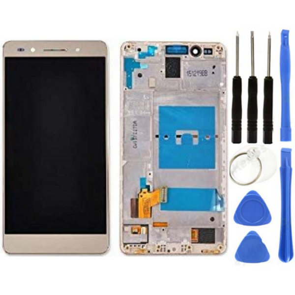 TE Huawei Honor 7 Uyumlu Çıtalı Servis Lcd Ekran Dokunmatik Gold + Tamir Seti - Image 1