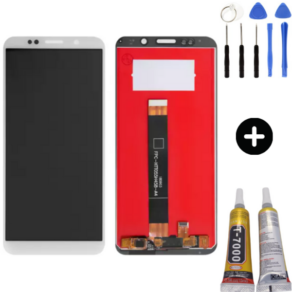 TE Huawei Honor 7S Uyumlu HK Lcd Ekran Dokunmatik Beyaz + Montaj Seti - Image 1