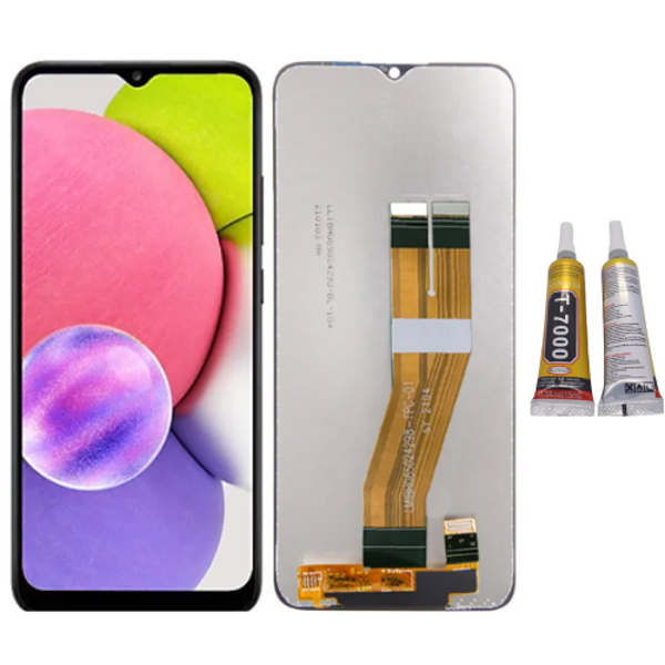 TE Samsung A03S A037F Uyumlu OLED Çıtalı Lcd Ekran + B7000 - Image 1