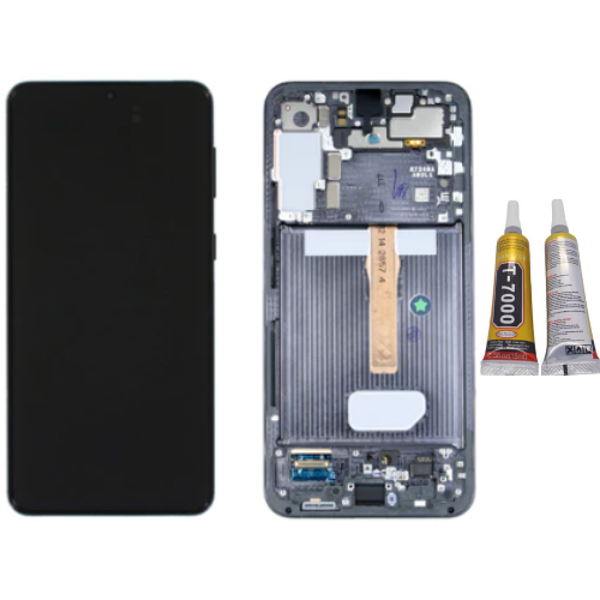 TE Samsung S22 Plus S906 Uyumlu Çıtalı OLED Lcd Ekran Siyah + B7000 - Image 1