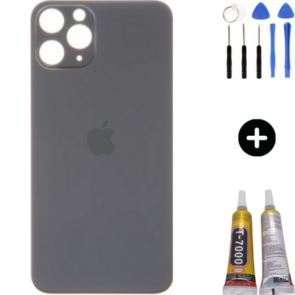  iPhone 11 Pro Max Uyumlu Arka Pil Batarya Kapak Siyah + Montaj Seti - Image 1
