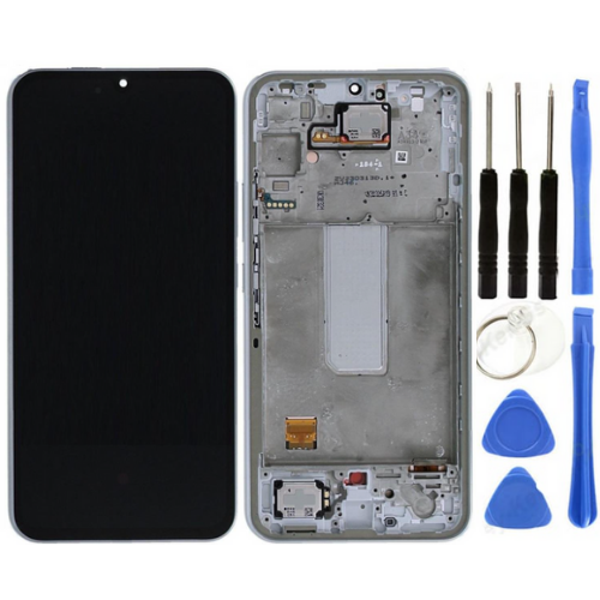 TE Samsung A34 5G A346F Uyumlu Çıtalı Lcd Ekran Beyaz + Tamir Seti - Image 1