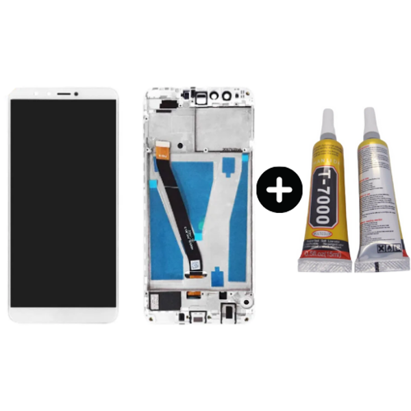 TE Huawei Y9 2018 Uyumlu Çıtalı Lcd Ekran Dokunmatik Beyaz+ B7000 - Image 1